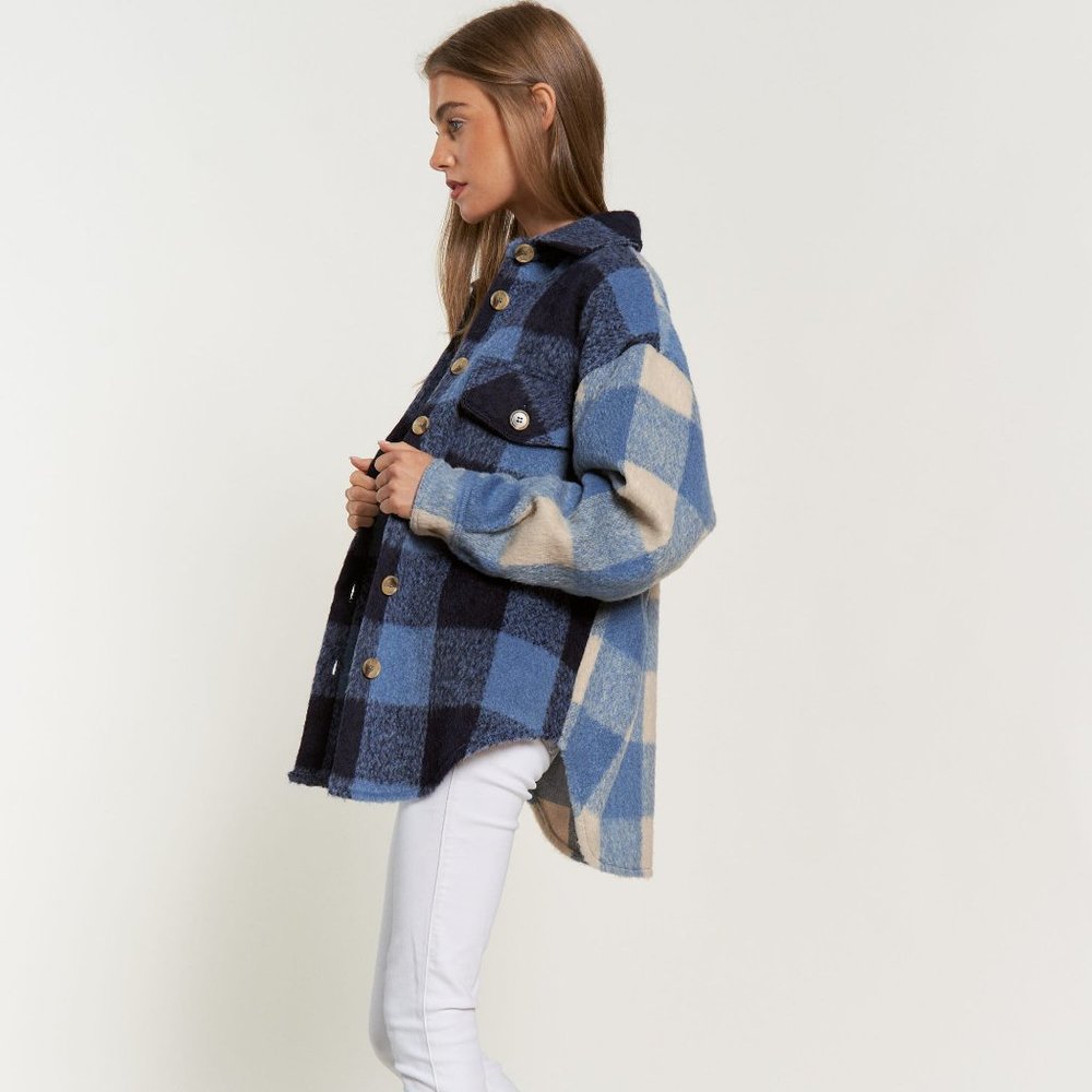 new LIMITED EDITION DAVI N DANI plaid shacket shirt jacket SM-3X western shabby - Picture 9 of 10